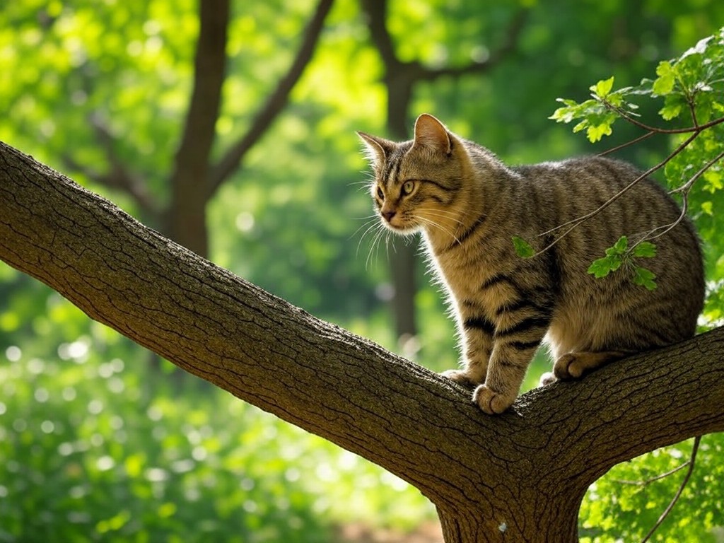 A cat in a tree